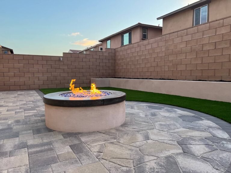 Firepit in backyard